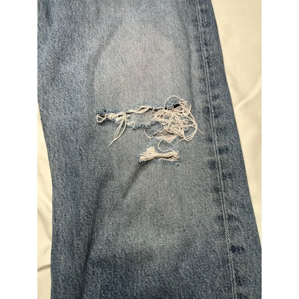 AGOLDE 90's High-Rise Distressed Straight Leg Jeans A154B-1141- Size 25 GUC